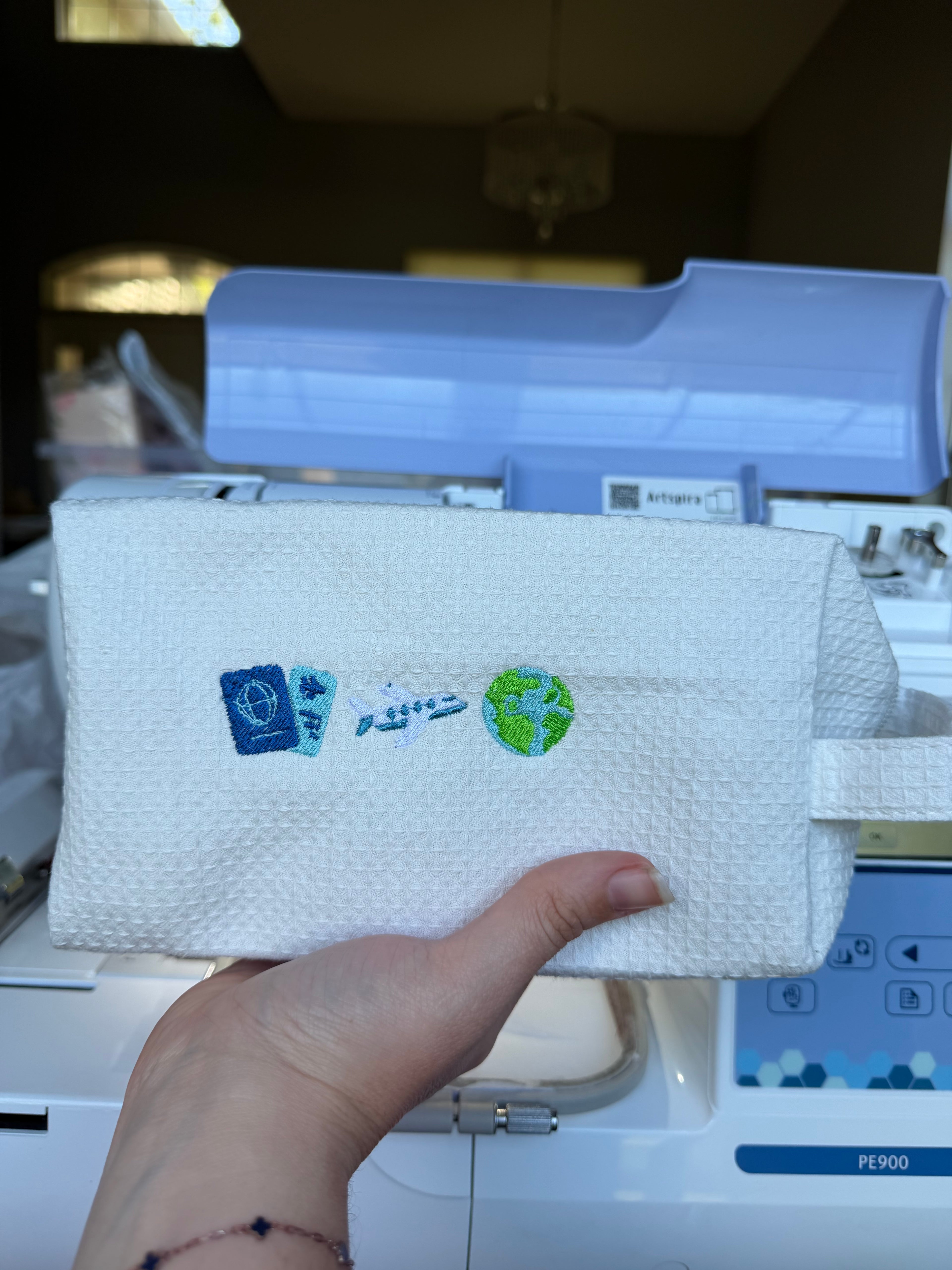 icon waffle cosmetic bag