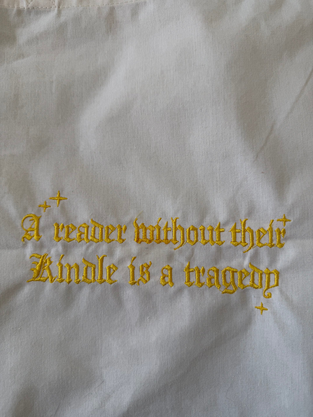 A reader without their Kindle Tote