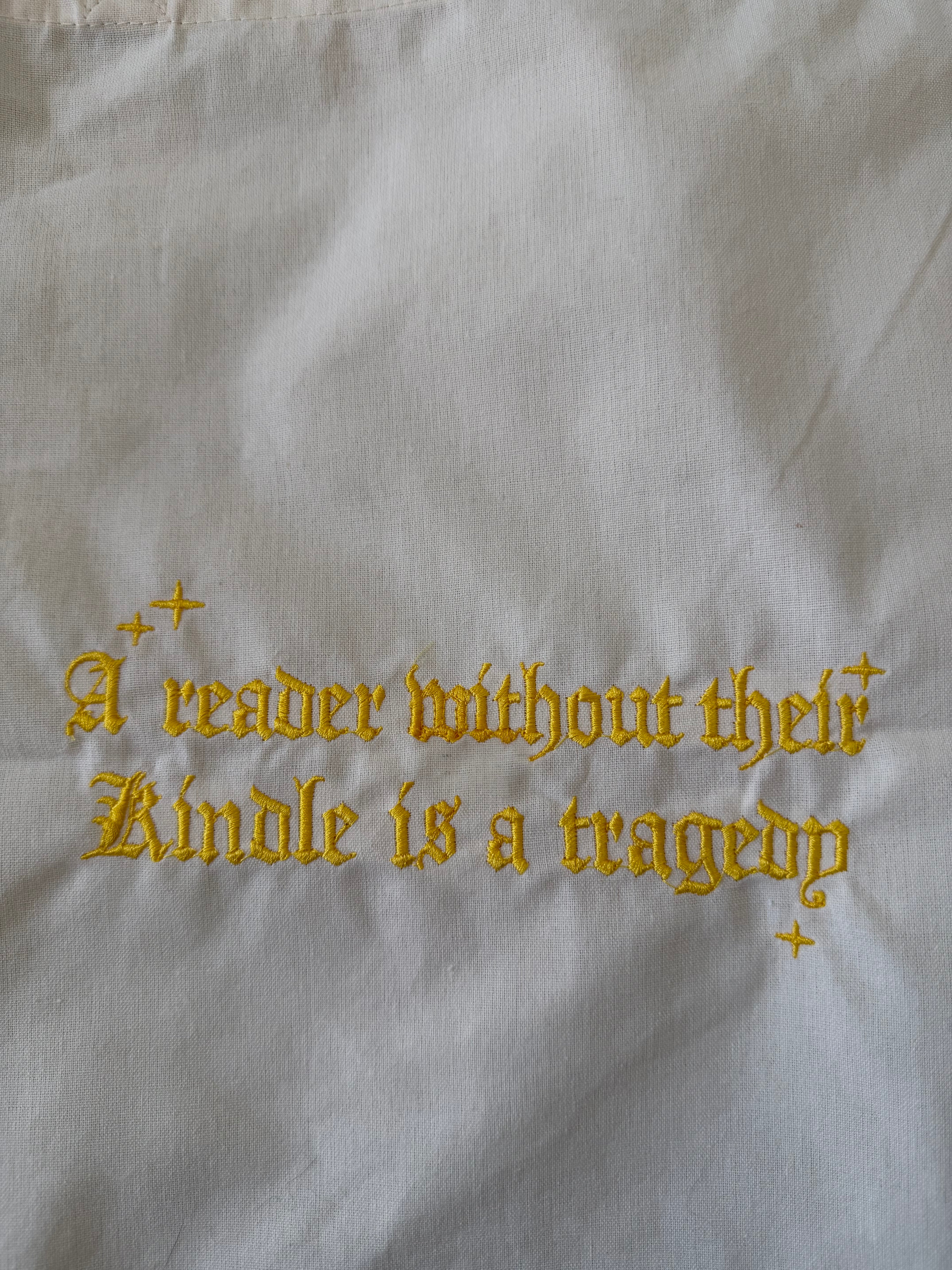 A reader without their Kindle Tote