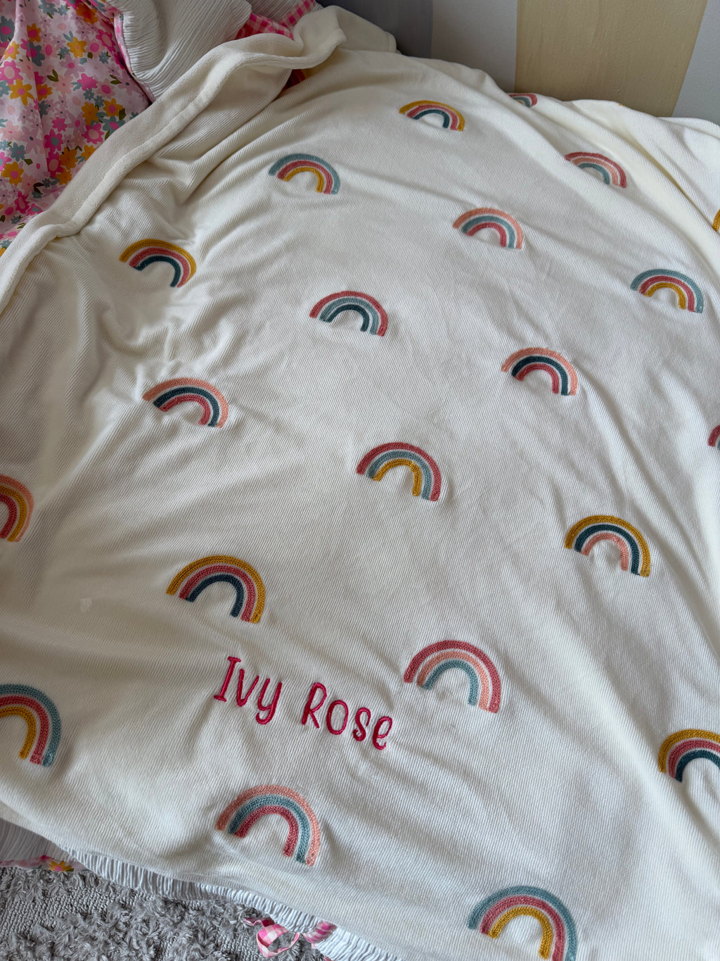 Machine Embroidered Name Blankets