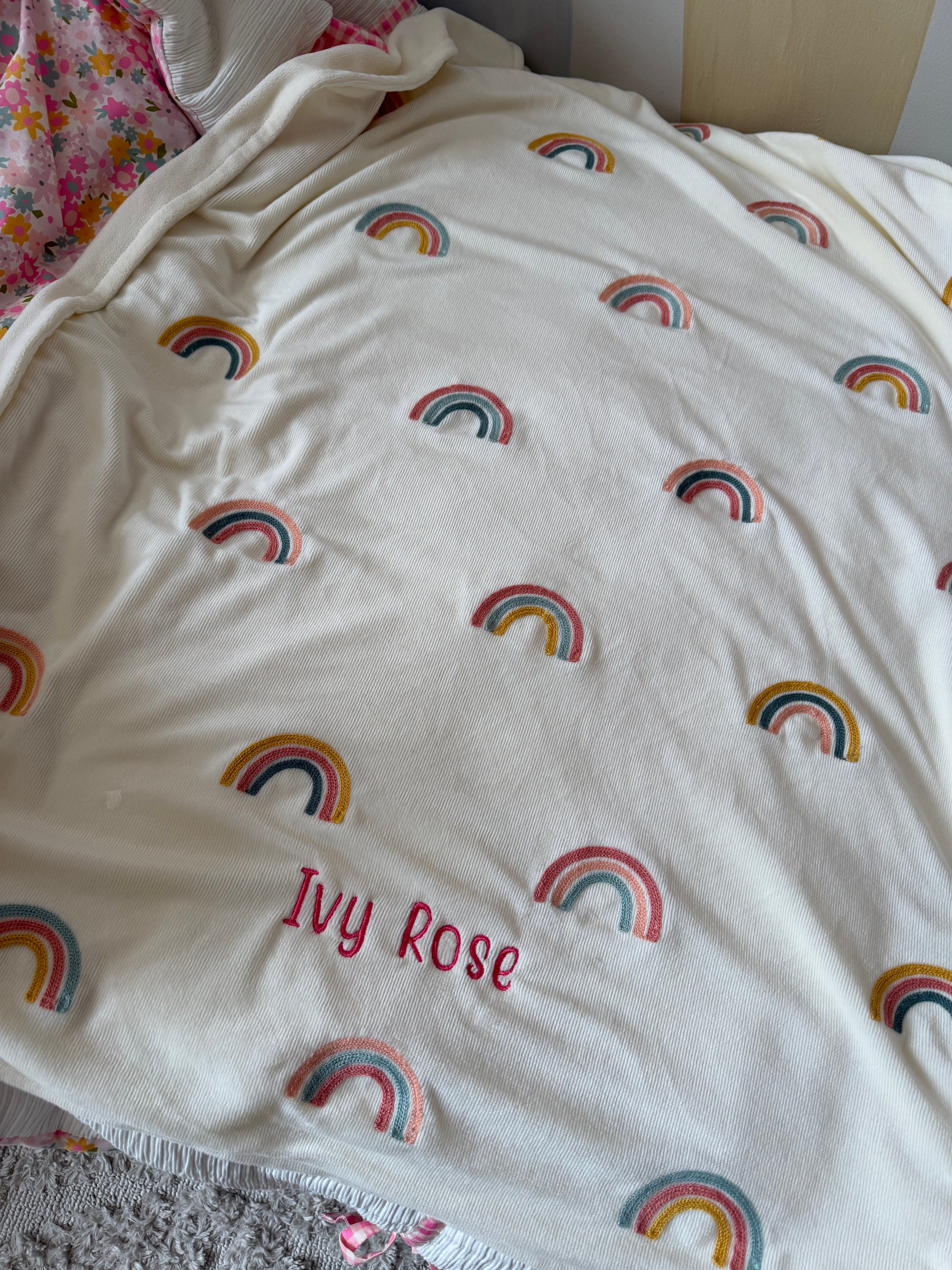 Machine Embroidered Name Blankets