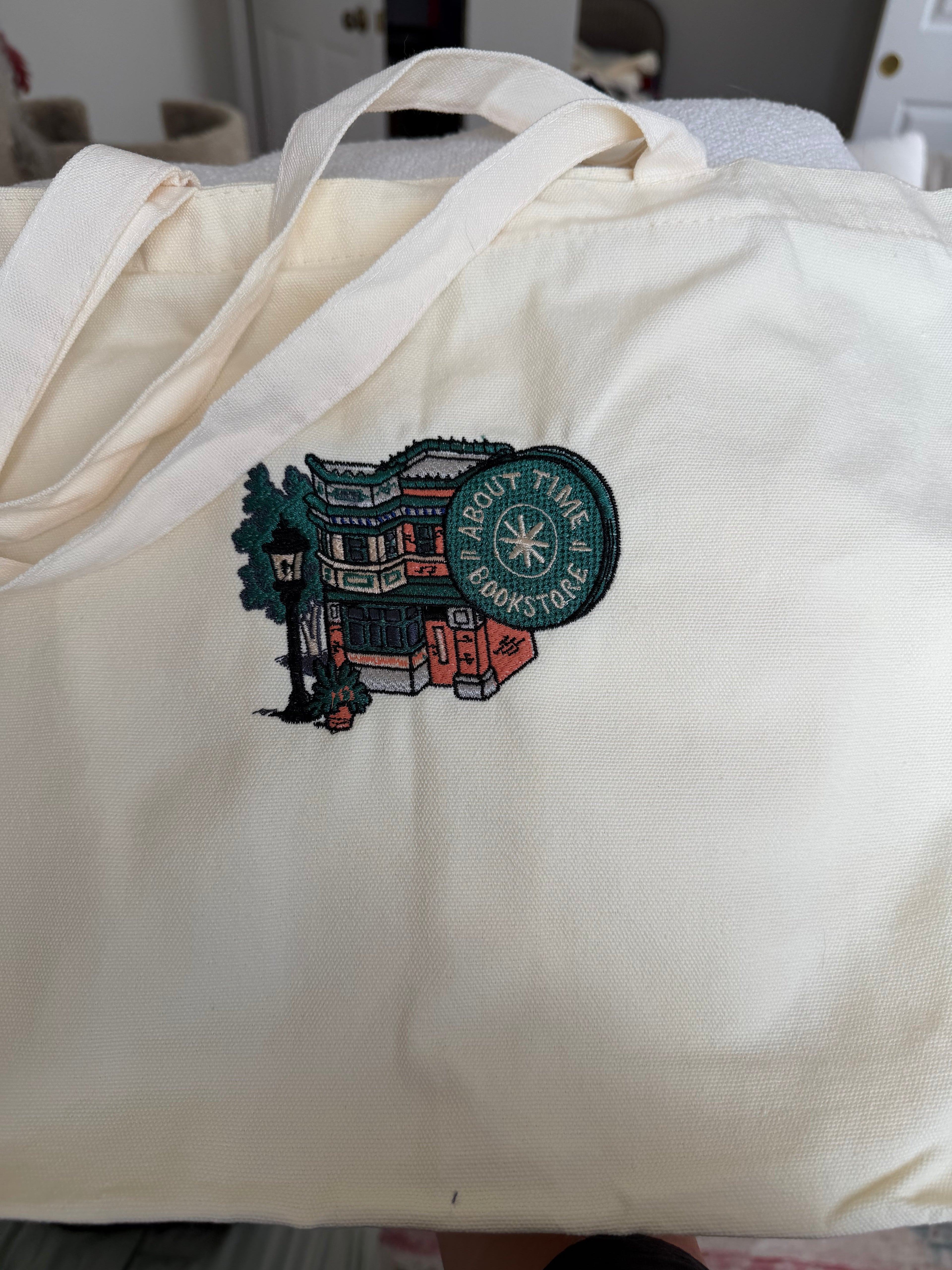 Meet Me At The Bookstore Canvas Tote-- ABOUT TIME EXCLUSIVE