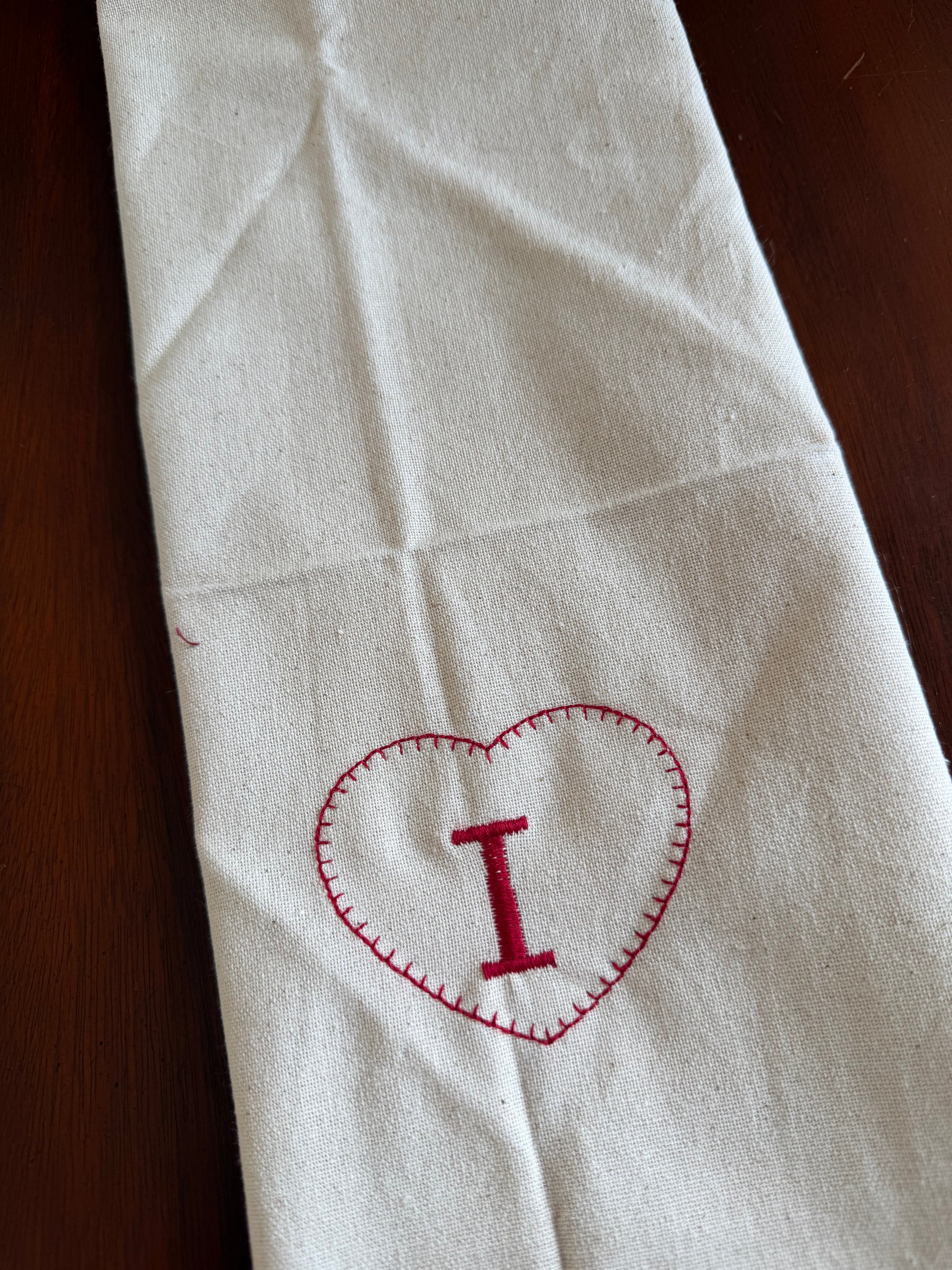 Heart initial Dish Towels/Napkins