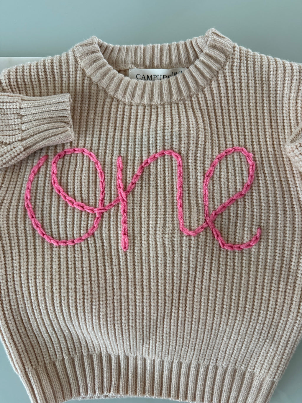Custom Hand Embroidered Sweater - Name or Birthday Number