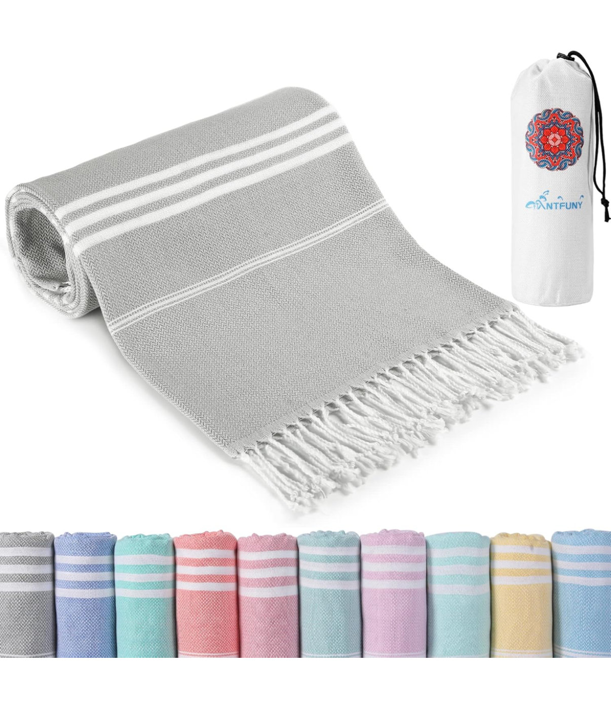 Name Embroidered Turkish Beach Towel