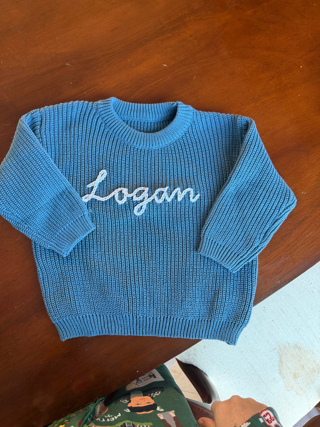 Custom Hand Embroidered Sweater - Name or Birthday Number