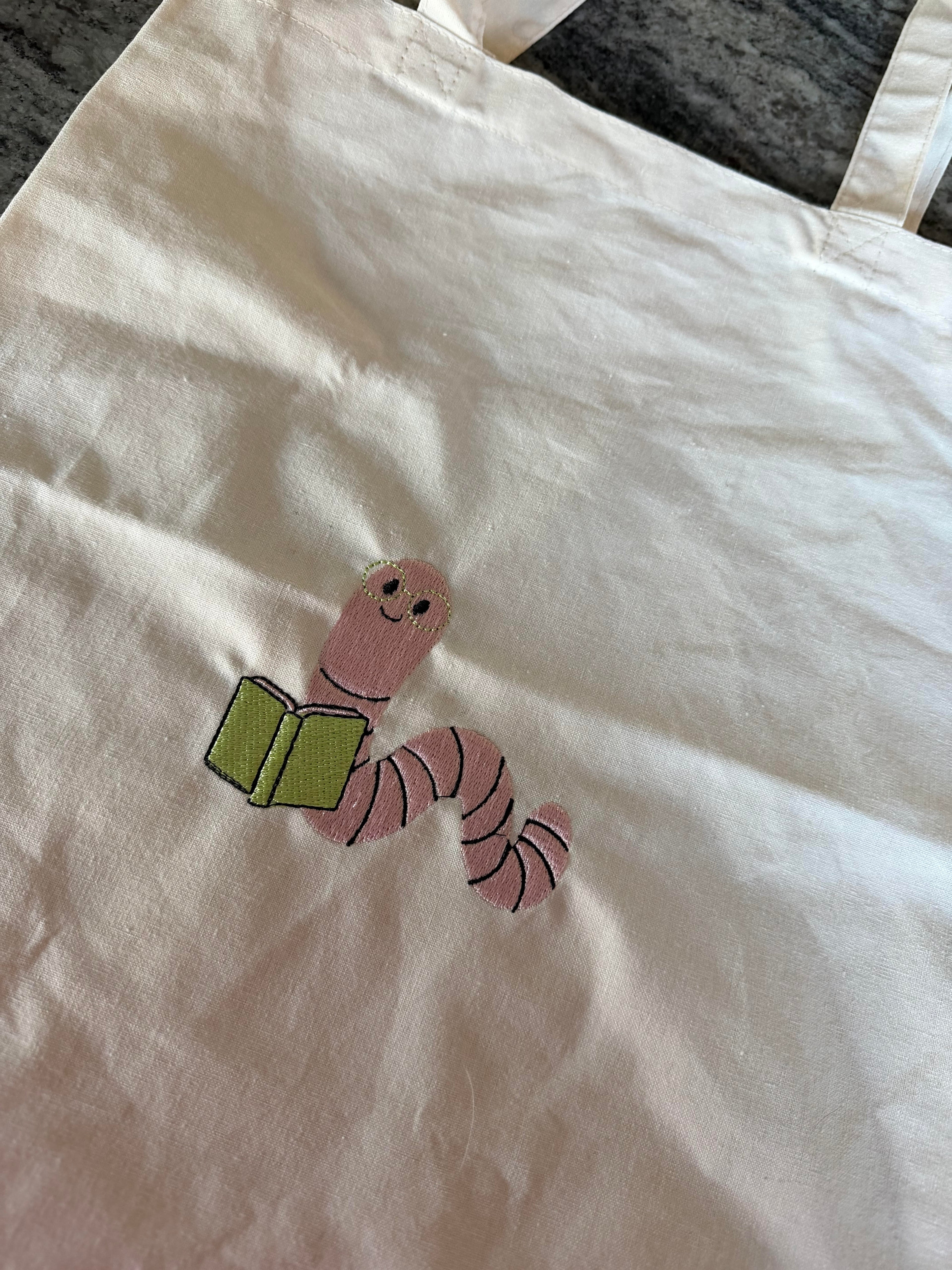 Bookworm Canvas Tote Bag